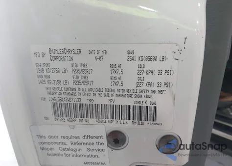 2007 Jeep Liberty Limited Edition from USA, damaged, VIN 1J4GL58K47W671133